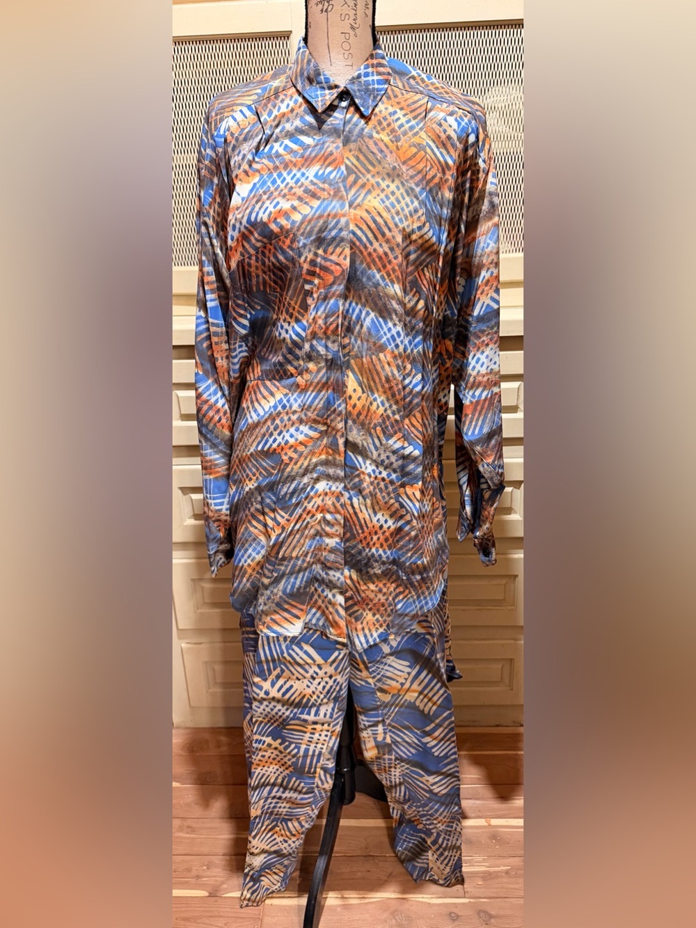 VTG Dalila Paris 3Pc Tropical Rayon Top Pants Short Set